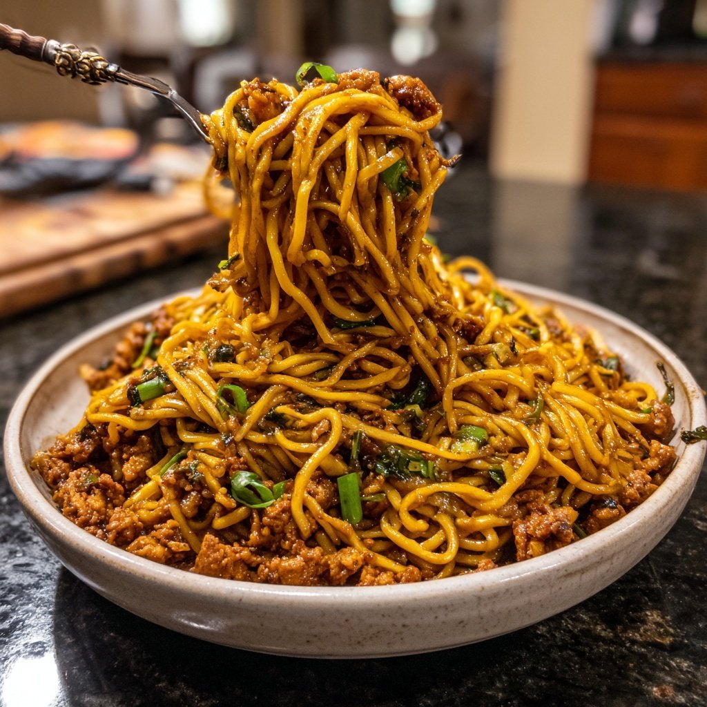 Koreanische schwarze Bohnen Nudeln Jjajang