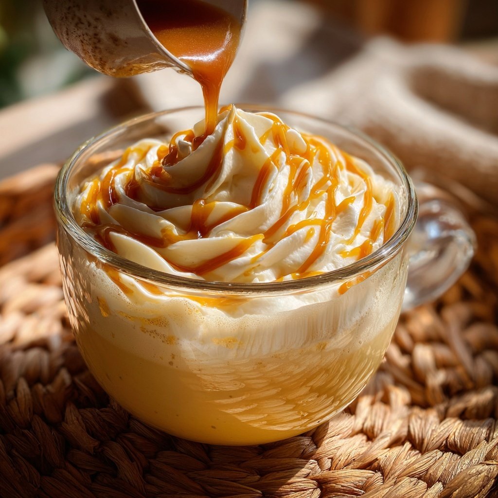 Eierpunsch mit Karamellsirup und Sahne