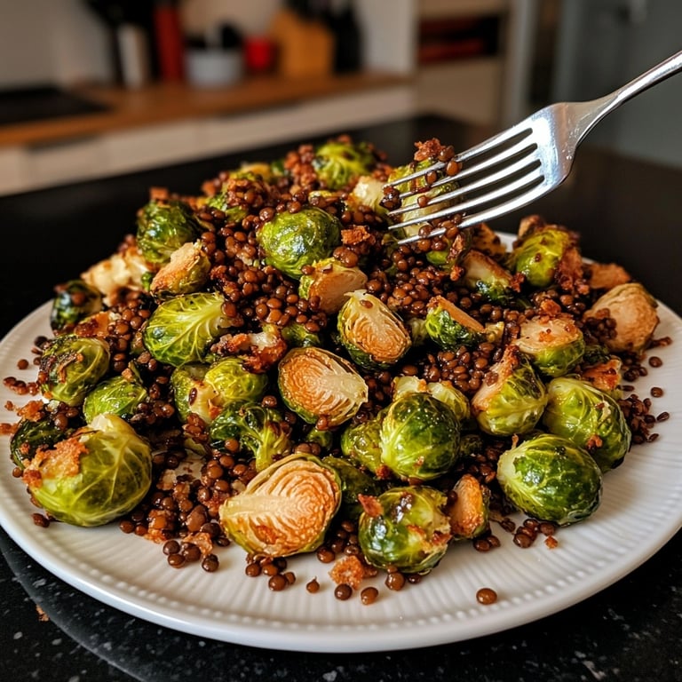 Gebratener Rosenkohl mit Berglinsen