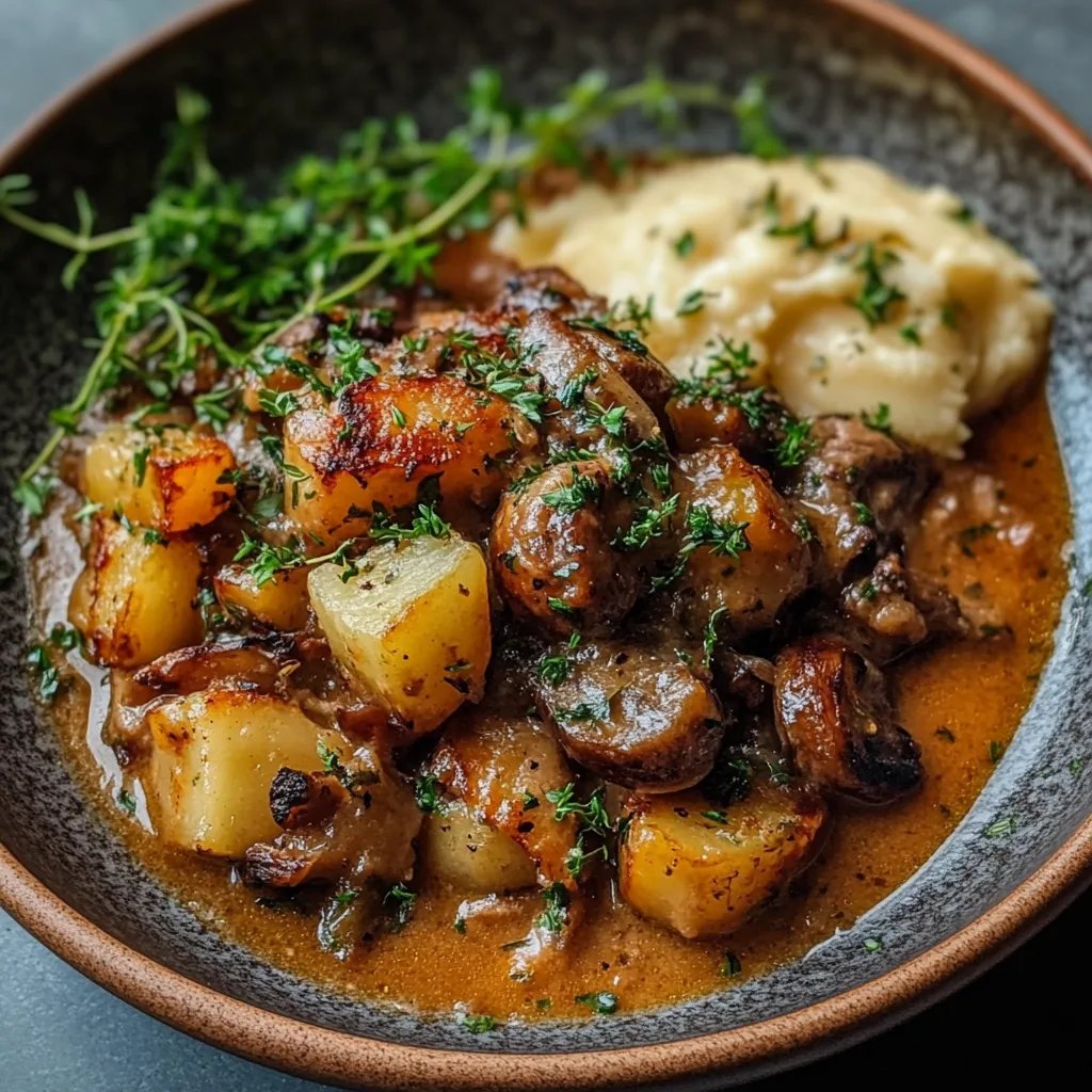 Pilzgulasch mit Kartoffelpüree