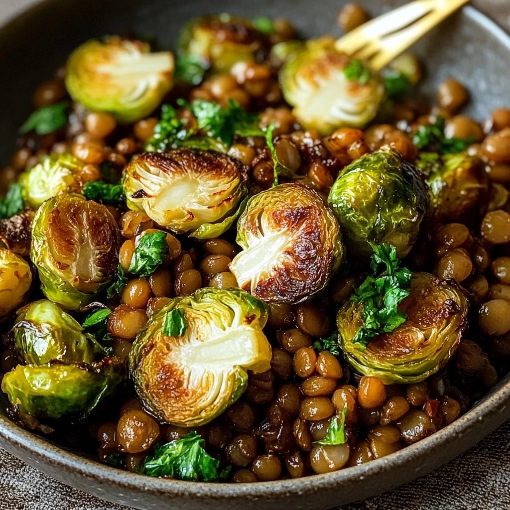 Gebratener Rosenkohl mit Berglinsen