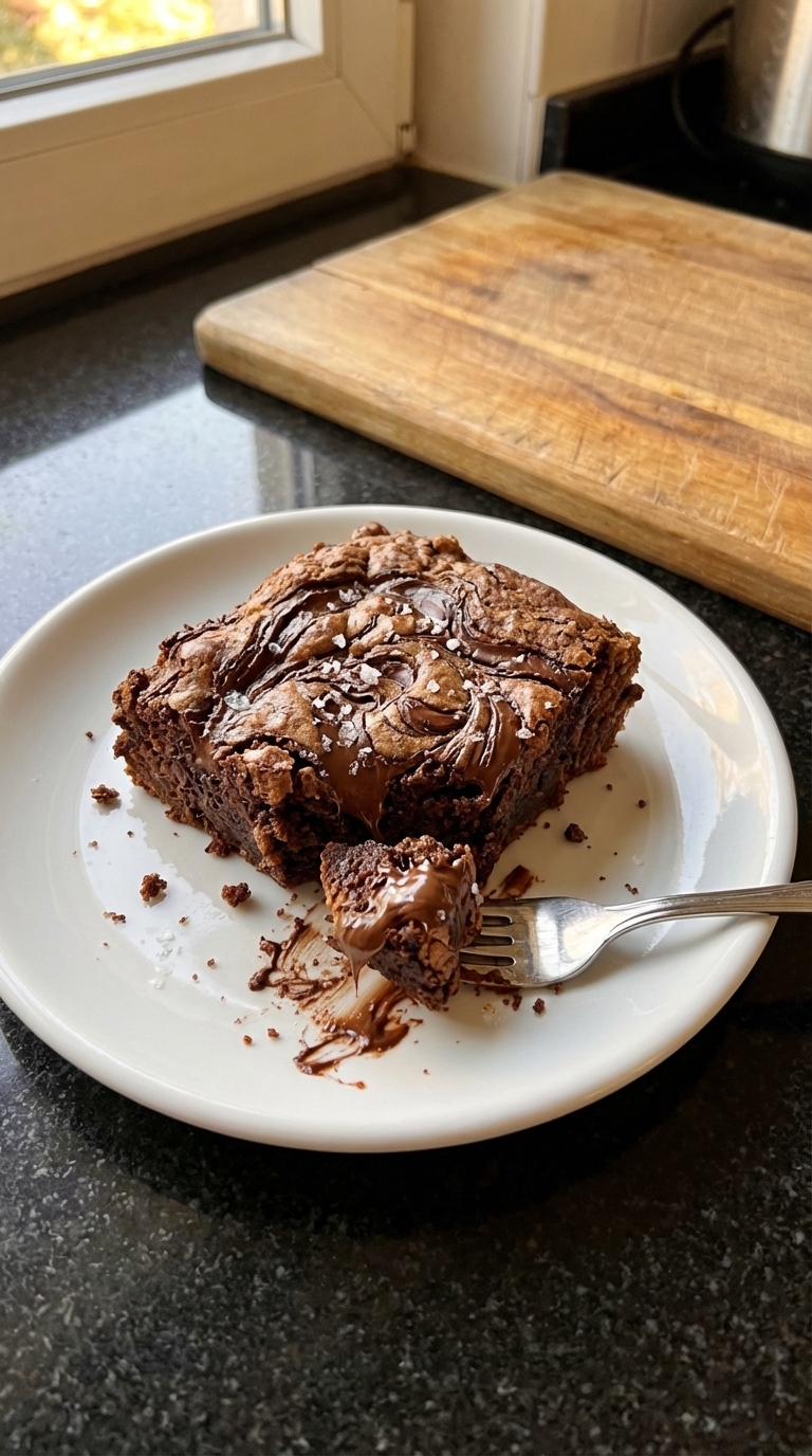 Sauerteig Nutella Swirl Brownies​