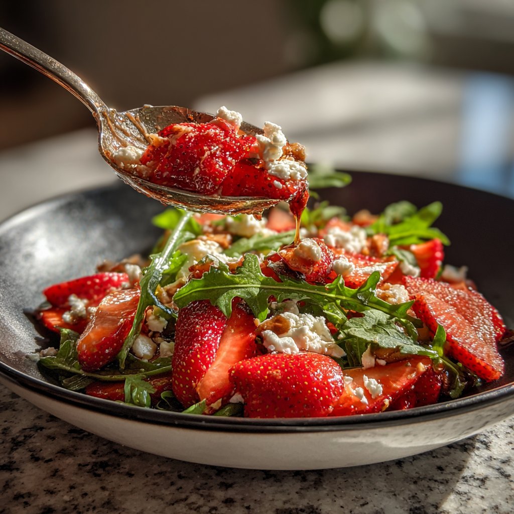 Sommer Erdbeer-Salat mit Ziegenkäse