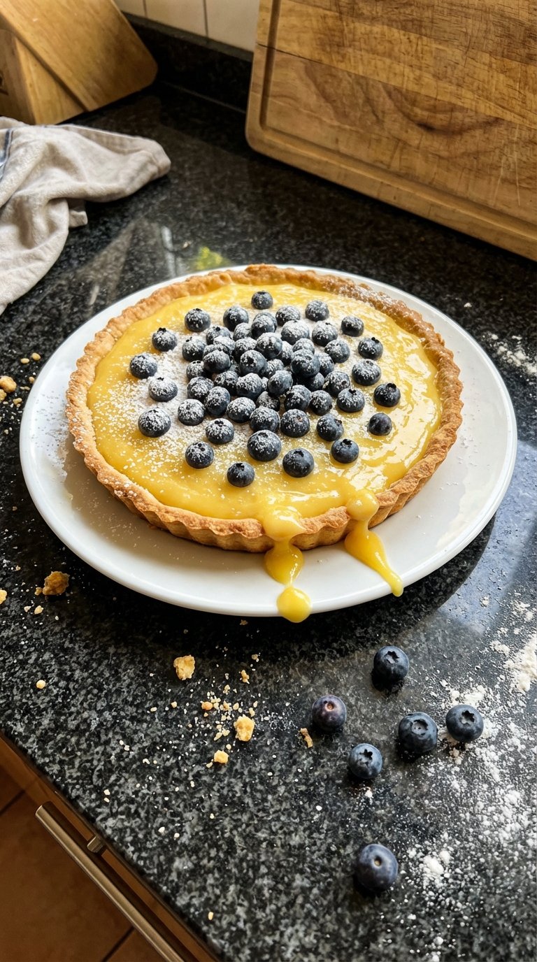 Heidelbeer Zitronen Curd Tarte​