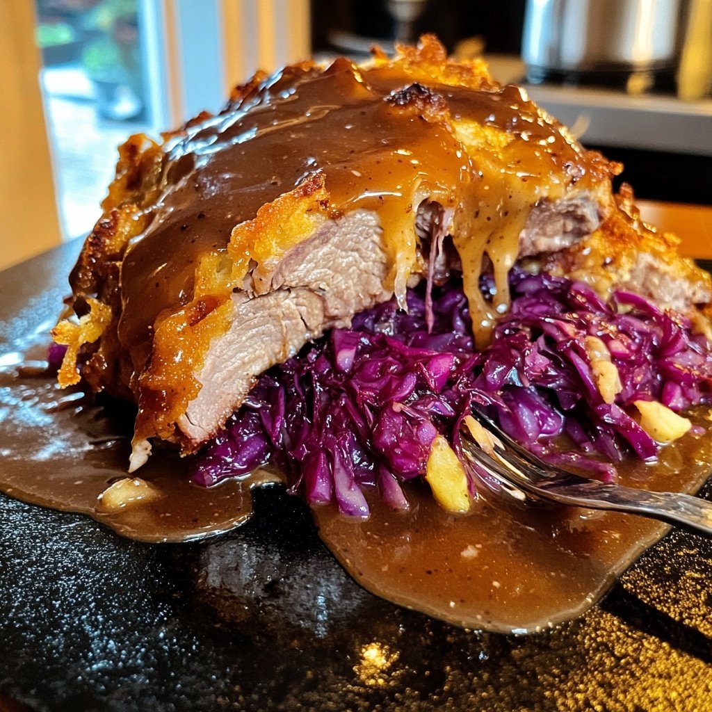 Knusprige Ente mit Apfelrotkohl