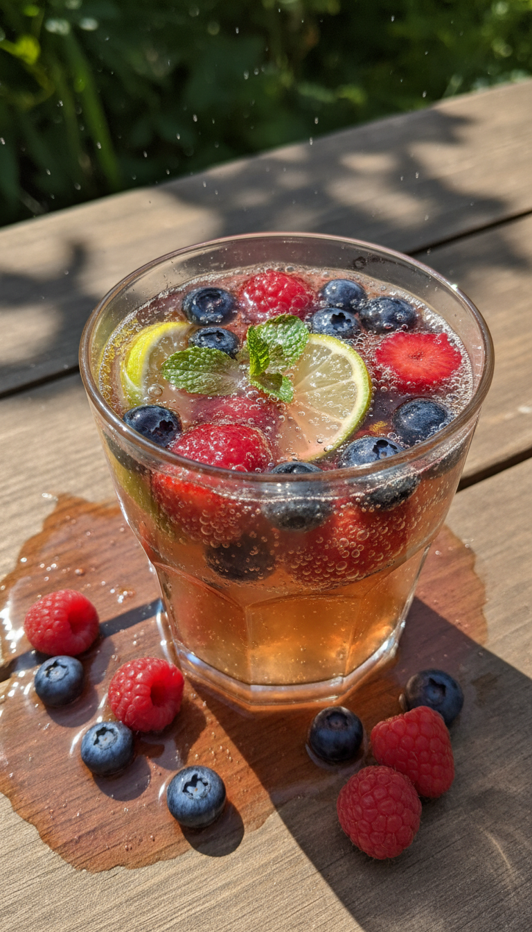 Sprudelnde Beeren Limonade