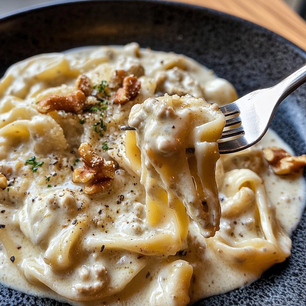 Pasta in cremiger Gorgonzola-Walnuss-Sauce