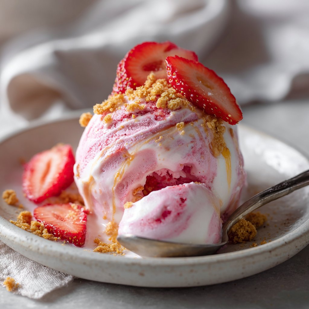 Erdbeer Gefrorenes Joghurt Leckerbissen