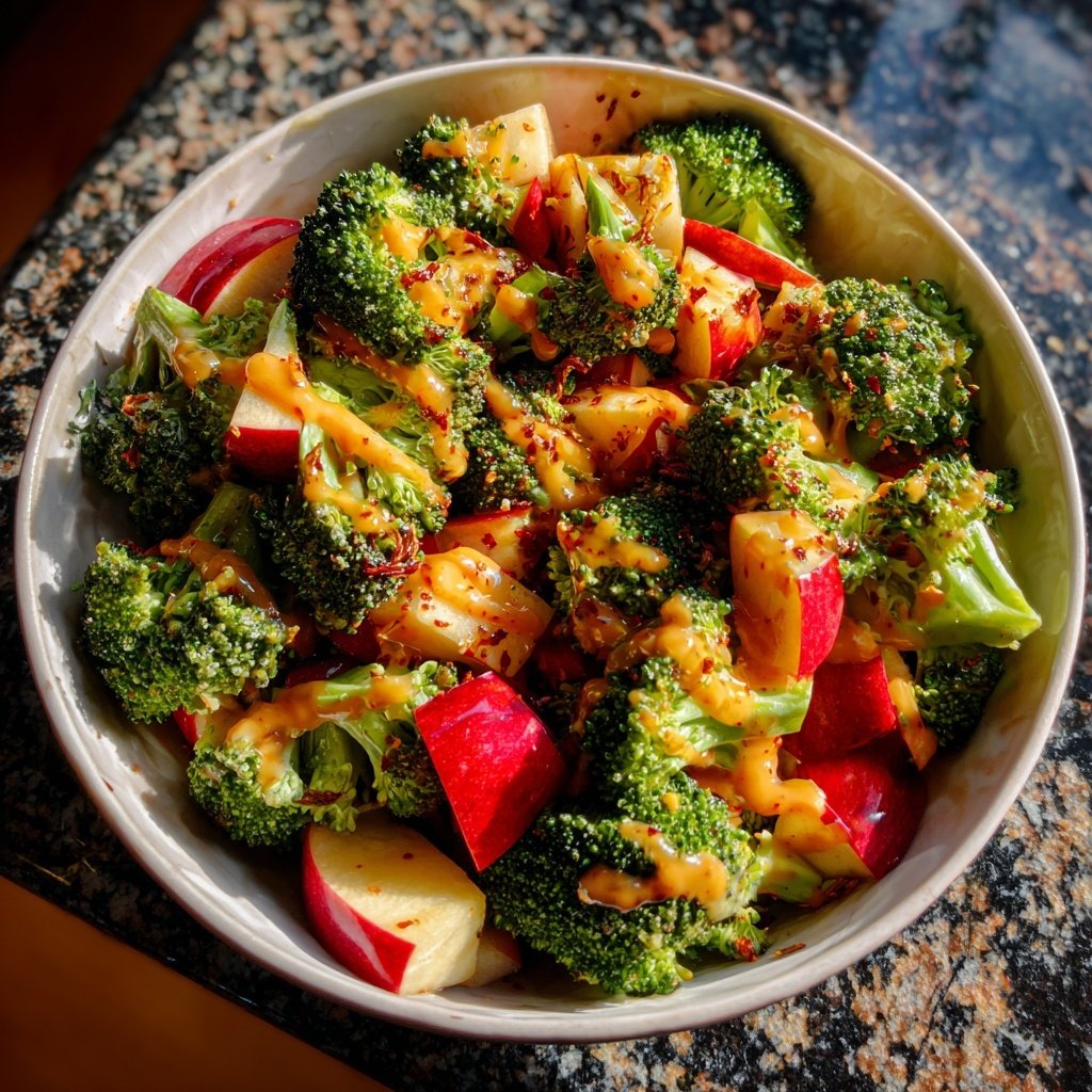 Brokkoli mit süßem Apfel-Dressing