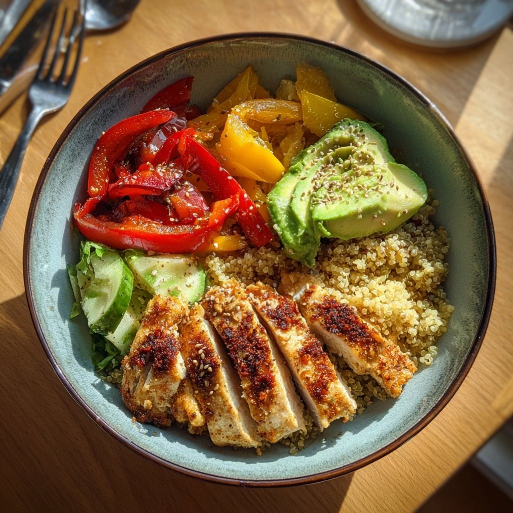 Quinoa-Bowl mit Hühnchen