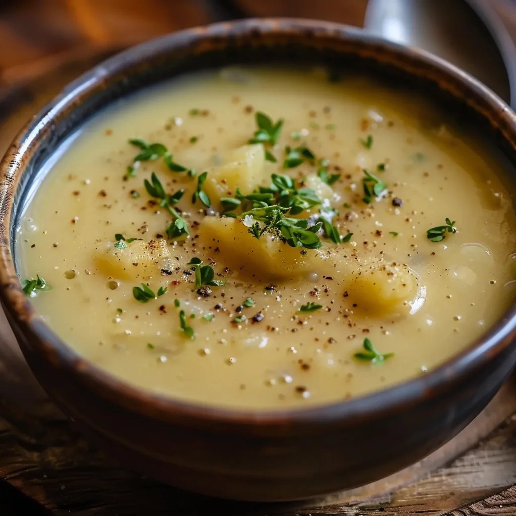 Cheddar-Knoblauch-Kartoffelsuppe