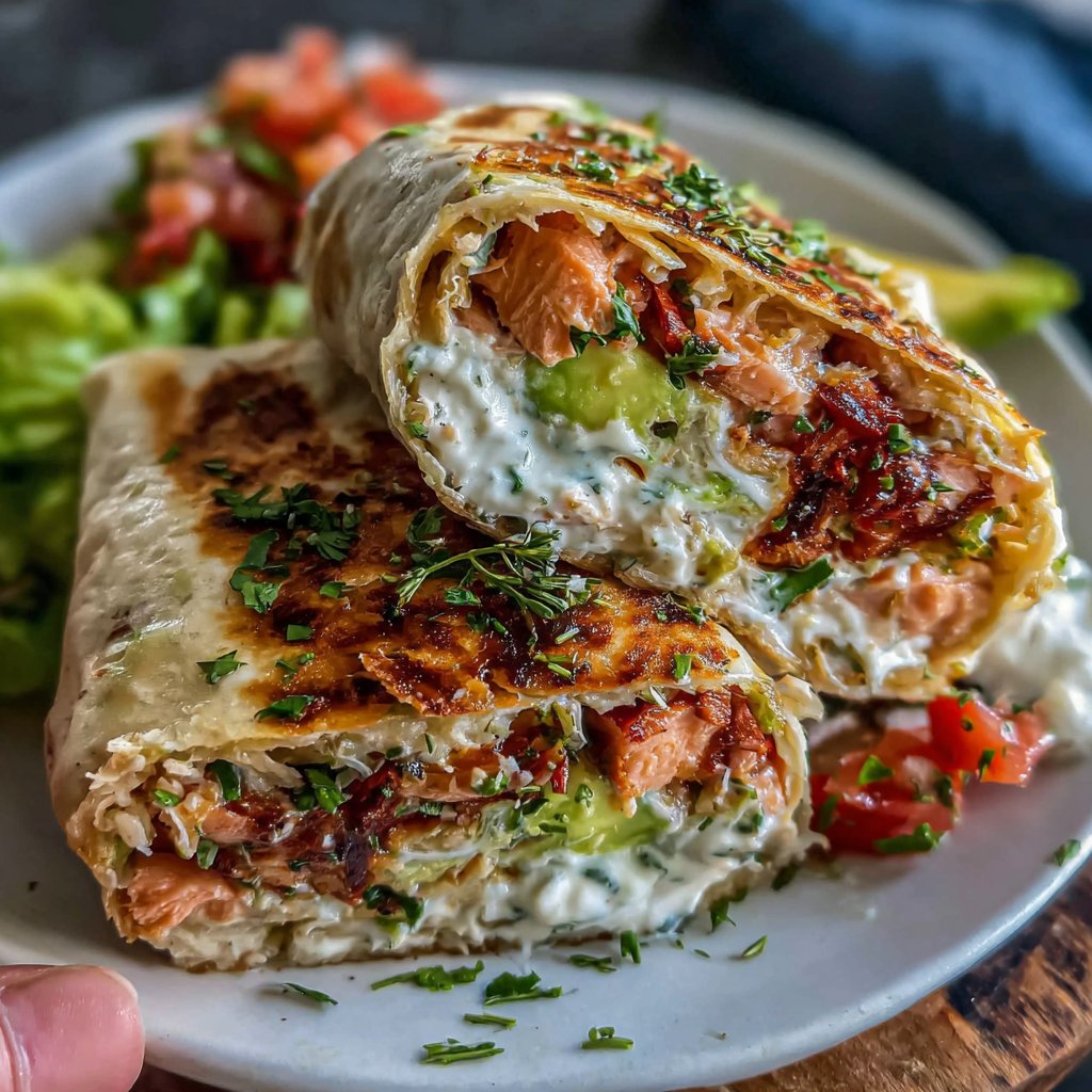 Lachsfrühstücksburritos mit Avocado