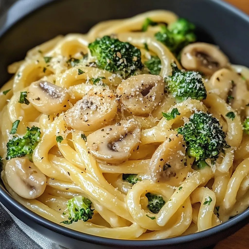 Cremige Hähnchen Brokkoli Pasta